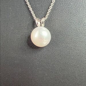 Honora Saltwater Cultured Button Pearl Pendant Necklace 925 18” B6